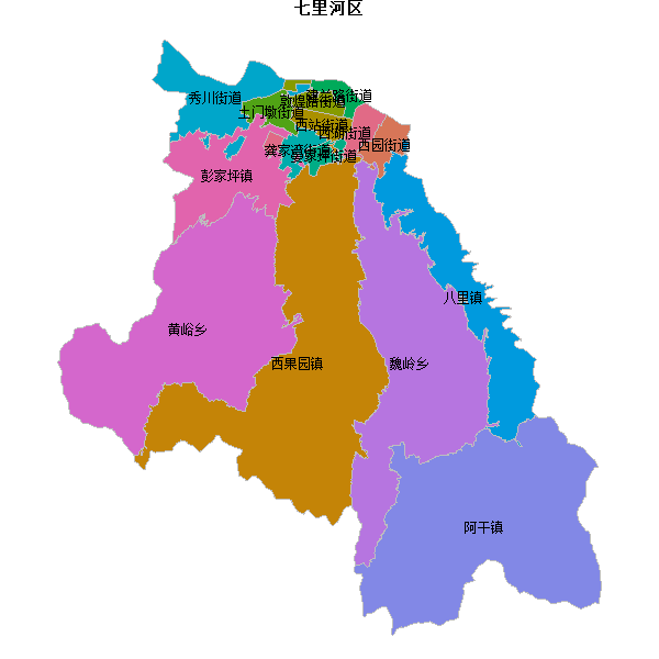 七里河区乡镇地图JSON数据火星坐标系(gcj02).json