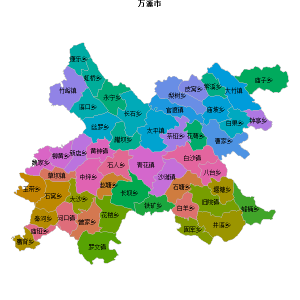 万源市乡镇地图JSON数据火星坐标系(gcj02).json