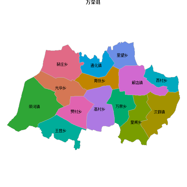 万荣县乡镇地图JSON数据火星坐标系(gcj02).json