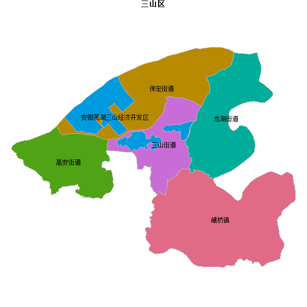 三山区乡镇地图JSON数据火星坐标系(gcj02).json