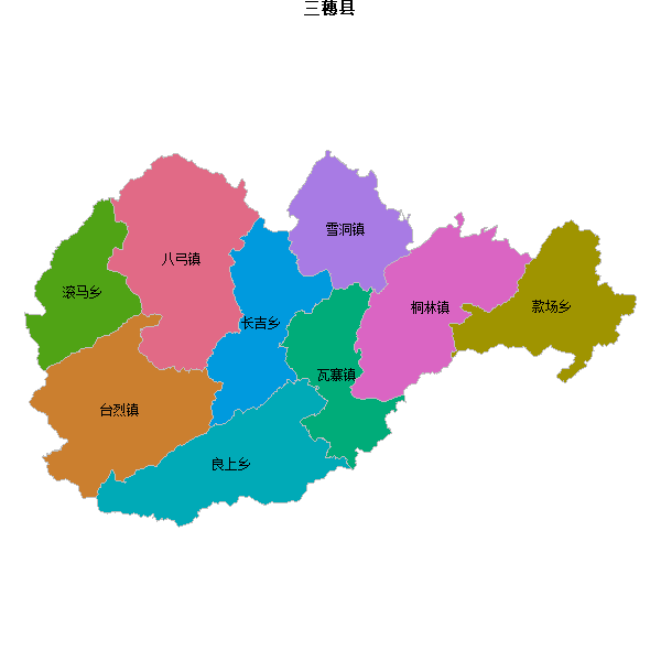 三穗县乡镇地图JSON数据火星坐标系(gcj02).json