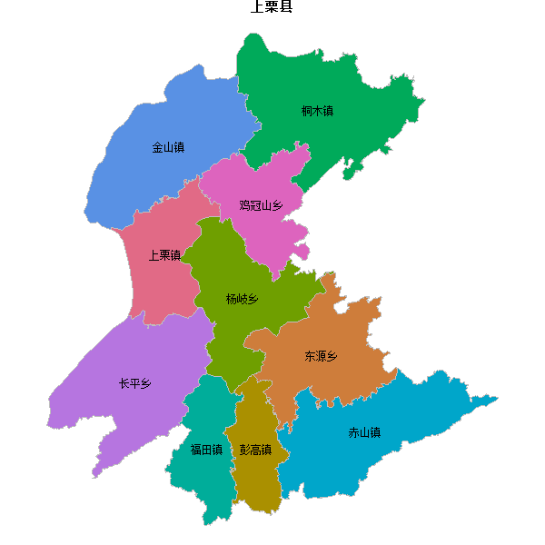 上栗县乡镇地图JSON数据火星坐标系(gcj02).json