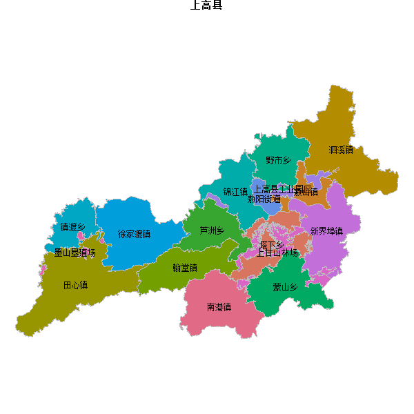 上高县乡镇地图JSON数据火星坐标系(gcj02).json