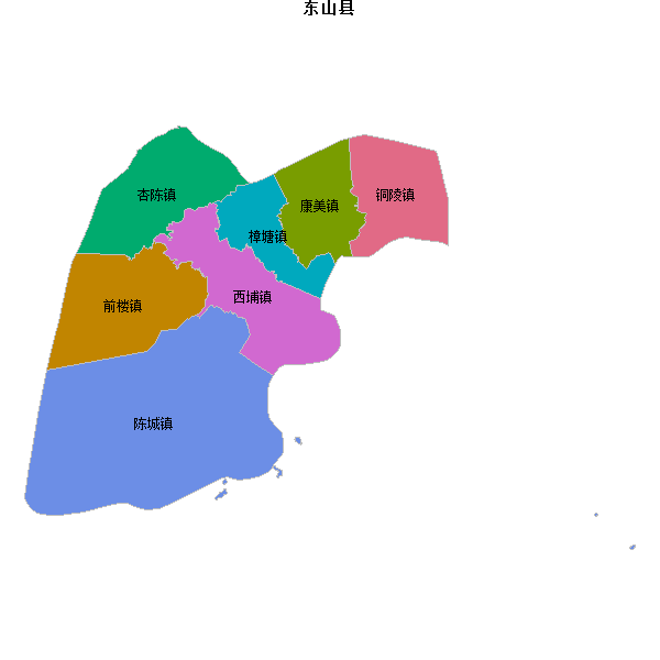 东山县乡镇地图JSON数据火星坐标系(gcj02).json