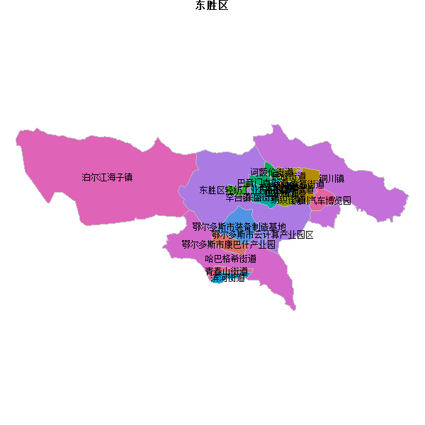 东胜区乡镇地图JSON数据百度坐标系(bd09).json