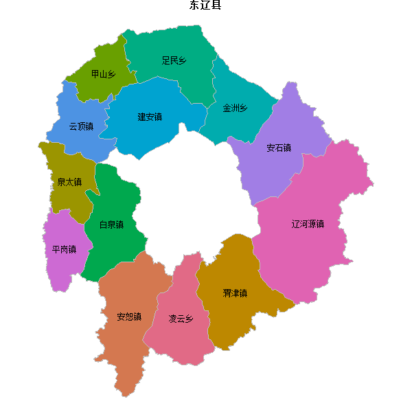 东辽县乡镇地图JSON数据百度坐标系(bd09).json