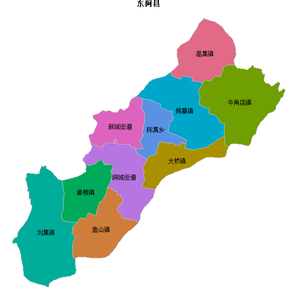 东阿县乡镇地图JSON数据火星坐标系(gcj02).json