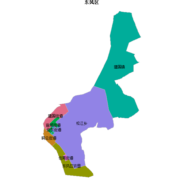 东风区乡镇地图JSON数据火星坐标系(gcj02).json