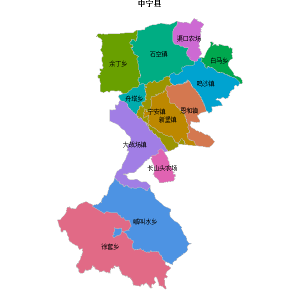 中宁县乡镇地图JSON数据火星坐标系(gcj02).json