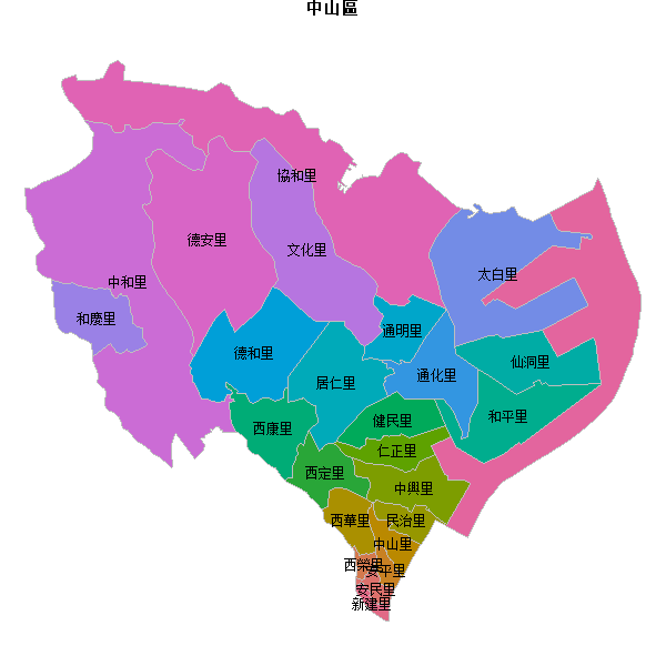 中山區乡镇地图JSON数据百度坐标系(bd09).json