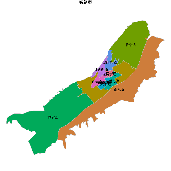 临夏市乡镇地图JSON数据火星坐标系(gcj02).json