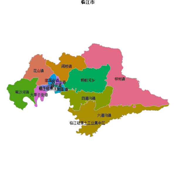 临江市乡镇地图shp数据百度坐标系(bd09).shp