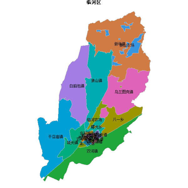 临河区乡镇地图JSON数据火星坐标系(gcj02).json