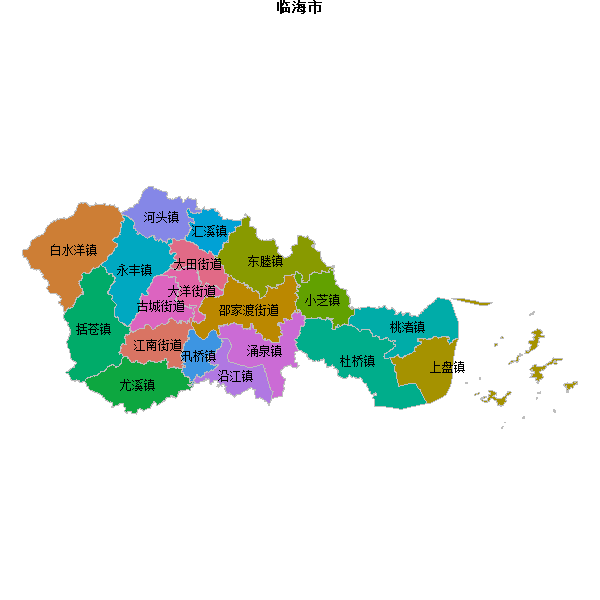 临海市乡镇地图JSON数据火星坐标系(gcj02).json