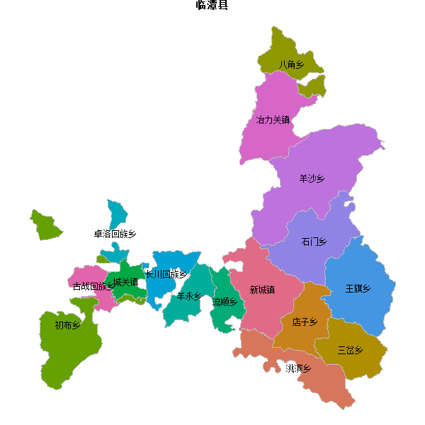 临潭县乡镇地图JSON数据火星坐标系(gcj02).json