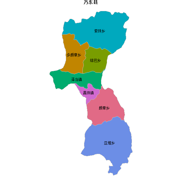 乃东县乡镇地图JSON数据火星坐标系(gcj02).json
