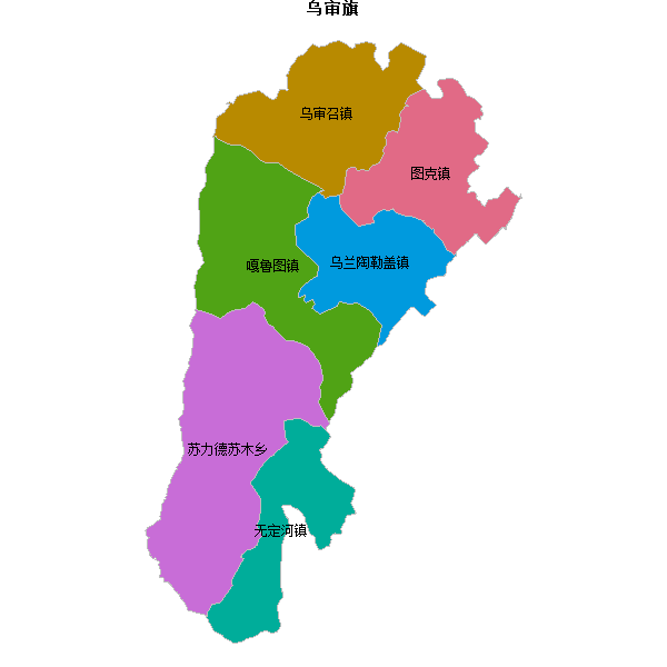 乌审旗乡镇地图JSON数据火星坐标系(gcj02).json