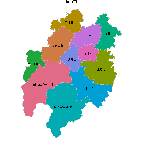 乐山市地图JSON数据火星坐标系(gcj02).json