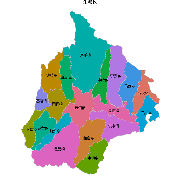 乐都区乡镇地图JSON数据火星坐标系(gcj02).json
