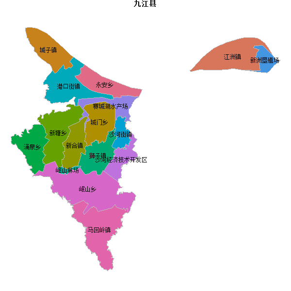 九江县乡镇地图JSON数据火星坐标系(gcj02).json