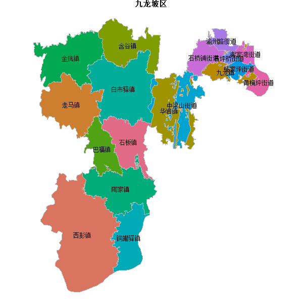 九龙坡区乡镇地图JSON数据火星坐标系(gcj02).json