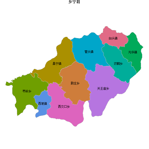 乡宁县乡镇地图JSON数据火星坐标系(gcj02).json