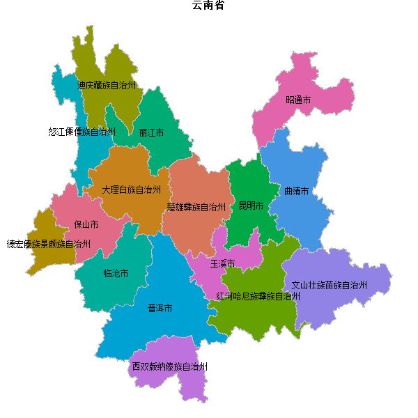 云南省地图JSON数据火星坐标系(gcj02).json