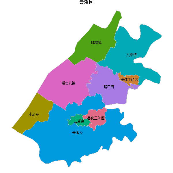 云溪区乡镇地图JSON数据火星坐标系(gcj02).json
