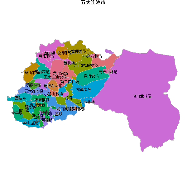 五大连池市乡镇地图shp数据百度坐标系(bd09).shp