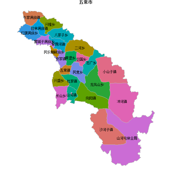 五常市乡镇地图JSON数据百度坐标系(bd09).json