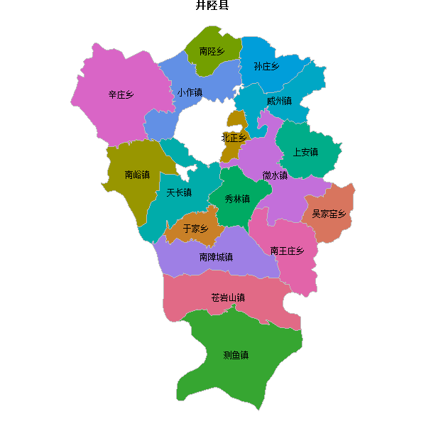 井陉县乡镇地图JSON数据火星坐标系(gcj02).json