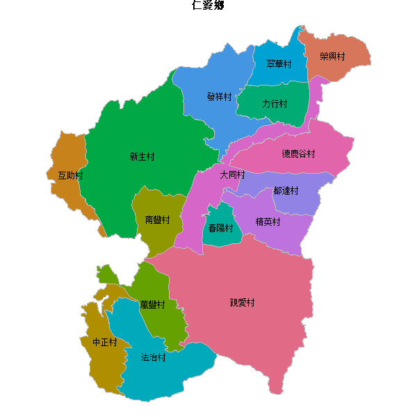 仁愛鄉乡镇地图JSON数据火星坐标系(gcj02).json