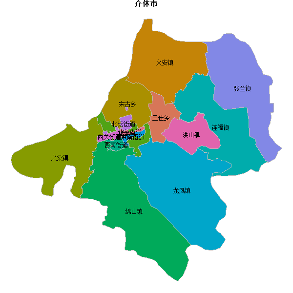 介休市乡镇地图JSON数据火星坐标系(gcj02).json