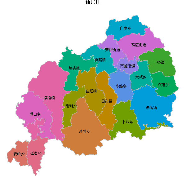 仙居县乡镇地图JSON数据火星坐标系(gcj02).json