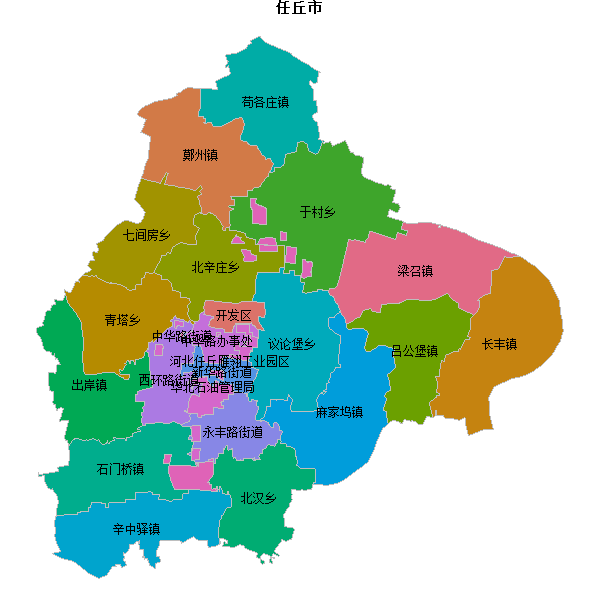 任丘市乡镇地图JSON数据火星坐标系(gcj02).json