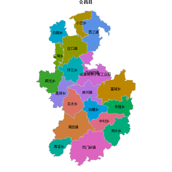 会昌县乡镇地图JSON数据火星坐标系(gcj02).json