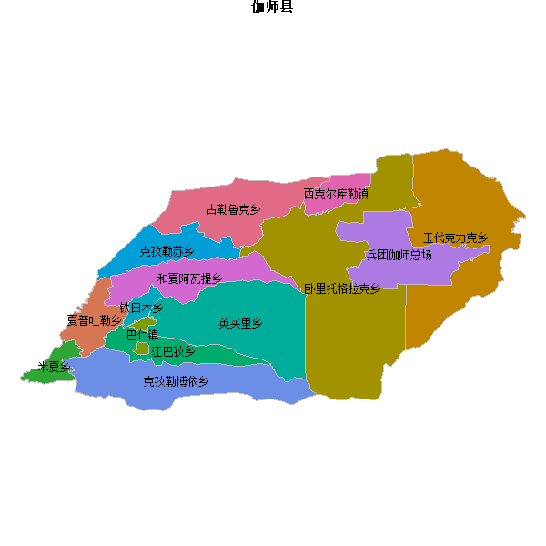 伽师县乡镇地图JSON数据火星坐标系(gcj02).json