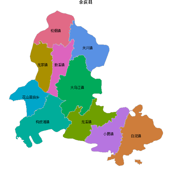 余庆县乡镇地图JSON数据火星坐标系(gcj02).json