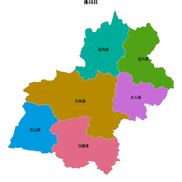 佛冈县乡镇地图JSON数据火星坐标系(gcj02).json