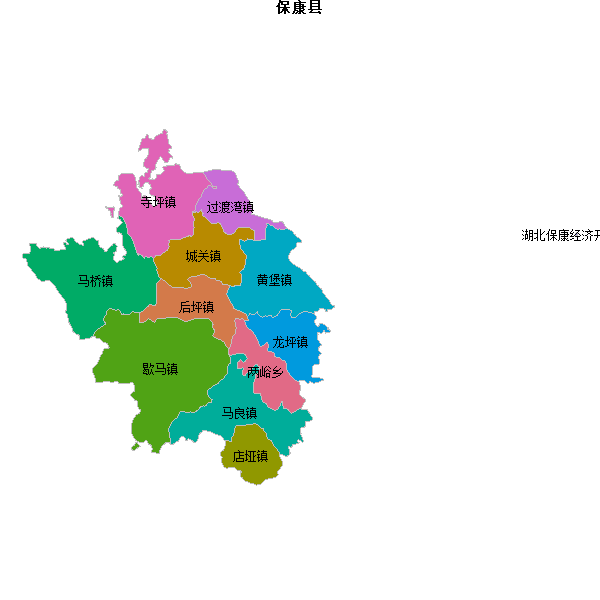保康县乡镇地图JSON数据火星坐标系(gcj02).json