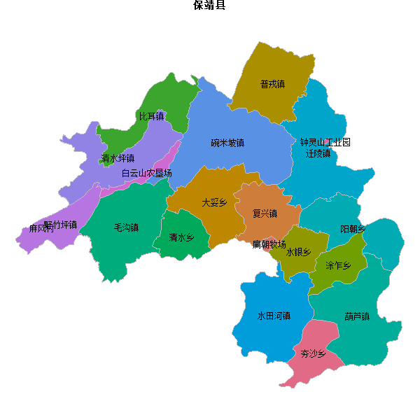 保靖县乡镇地图JSON数据火星坐标系(gcj02).json