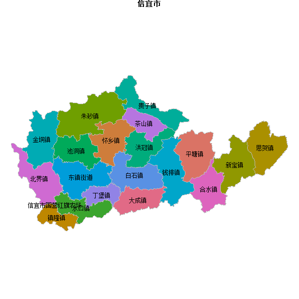 信宜市乡镇地图JSON数据火星坐标系(gcj02).json