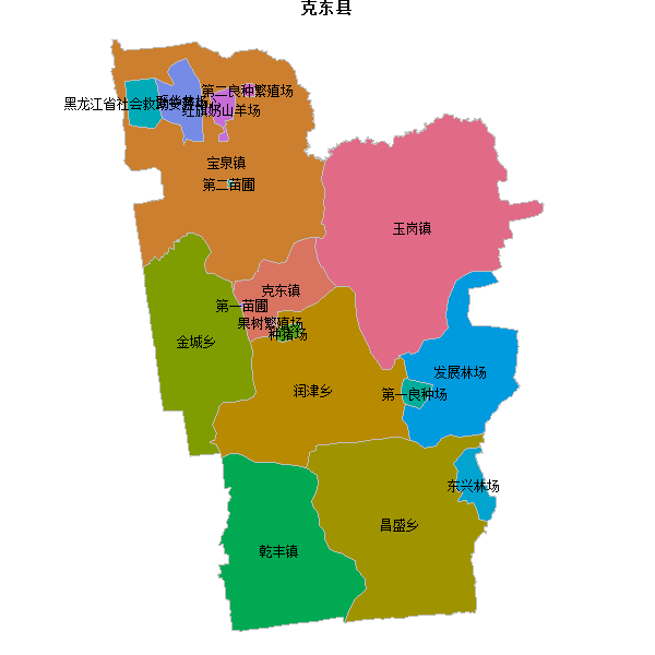 克东县乡镇地图JSON数据火星坐标系(gcj02).json