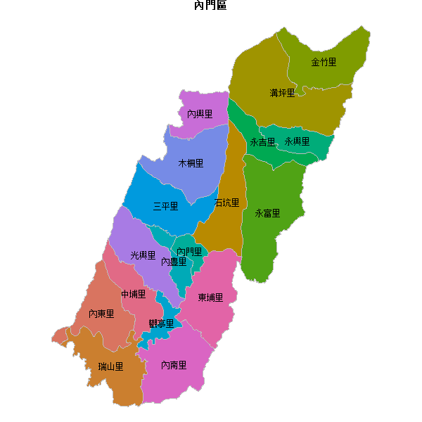 內門區乡镇地图JSON数据火星坐标系(gcj02).json