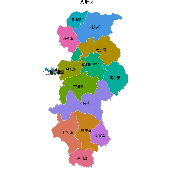 八步区乡镇地图JSON数据火星坐标系(gcj02).json