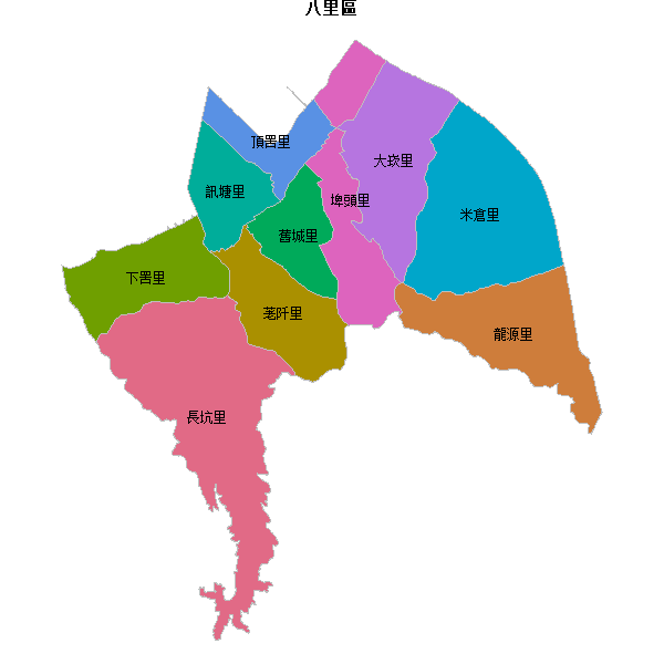 八里區乡镇地图JSON数据火星坐标系(gcj02).json
