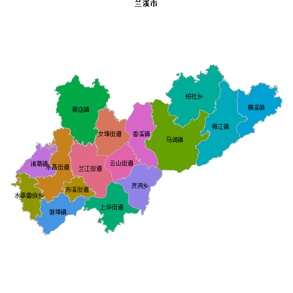 兰溪市乡镇地图JSON数据火星坐标系(gcj02).json