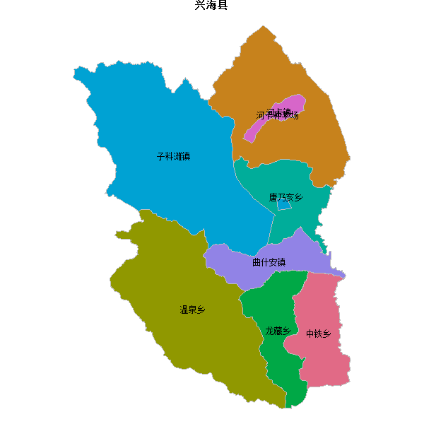 兴海县乡镇地图JSON数据火星坐标系(gcj02).json