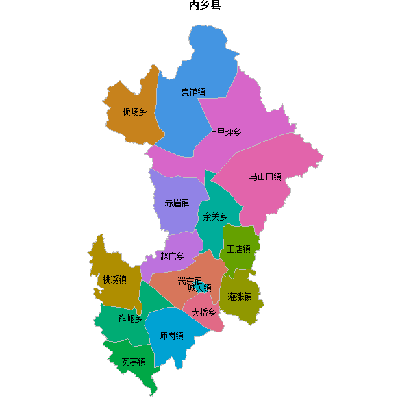 内乡县乡镇地图shp数据百度坐标系(bd09).shp