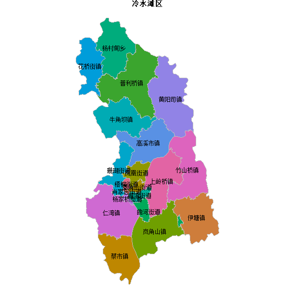 冷水滩区乡镇地图shp数据火星坐标系(gcj02).shp